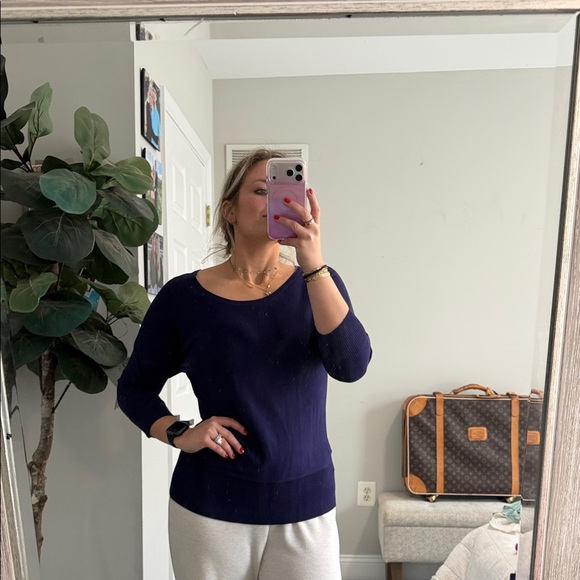 LOFT Sweaters - LOFT Women's Deep Blue Crew Neck Sweater